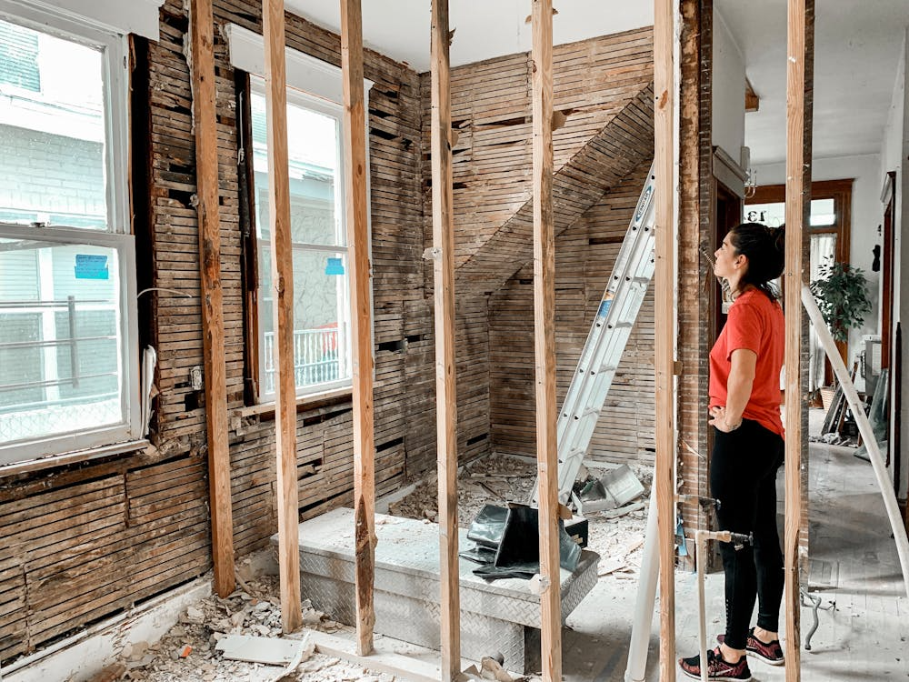 room by room renovation vs whole home remodel example showing home interior demolition